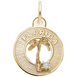 10K Gold Florida Palm and Pearl Charm by Rembrandt Charms