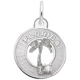 14K White Gold Florida Palm and Pearl Charm by Rembrandt Charms