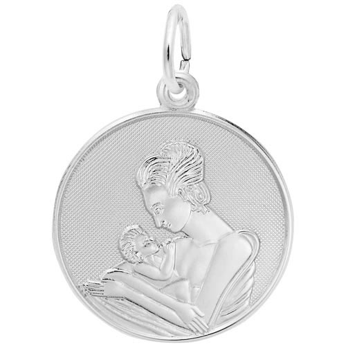 mom holding baby necklace