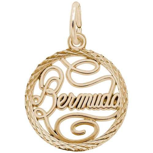 14K Gold Bermuda Faceted Charm by Rembrandt Charms 14K Gold Bermuda Faceted Charm by Rembrandt Charms