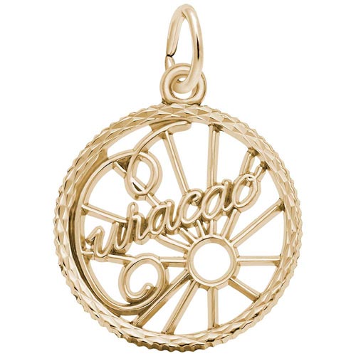 14K Gold Curacao Faceted Charm by Rembrandt Charms 14K Gold Curacao Faceted Charm by Rembrandt Charms