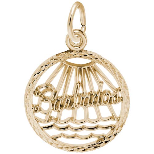 14K Gold Barbados Faceted Charm by Rembrandt Charms 14K Gold Barbados Faceted Charm by Rembrandt Charms