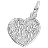 14K White Gold I Love You Heart Charm by Rembrandt Charms