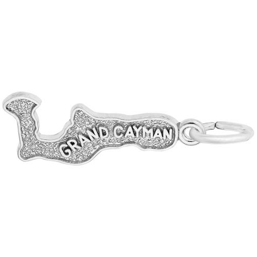 14K White Gold Grand Cayman Map Charm by Rembrandt Charms