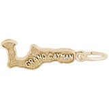 Gold Plate Grand Cayman Map Charm by Rembrandt Charms