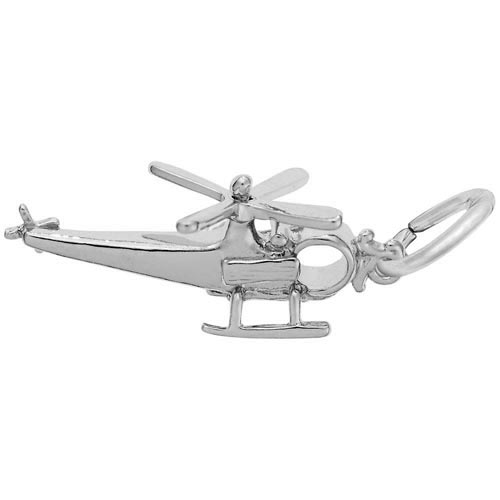 14K White Gold Helicopter Charm by Rembrandt Charms