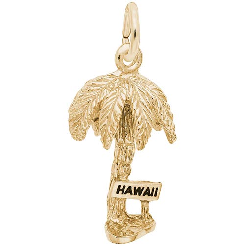 Gold Plated Hawaii Palm Tree Charm by Rembrandt Charms