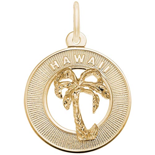 14K Gold Hawaii Palm Tree Ring Charm by Rembrandt Charms