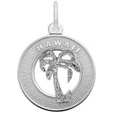 14K White Gold Hawaii Palm Tree Ring Charm by Rembrandt Charms