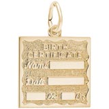 10K Gold Birth Certificate Charm by Rembrandt Charms