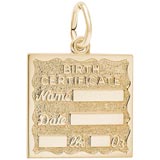 14K Gold Birth Certificate Charm by Rembrandt Charms