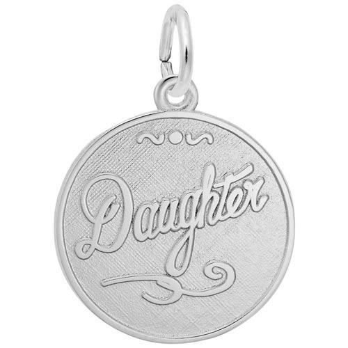 14K White Gold Daughter Charm by Rembrandt Charms