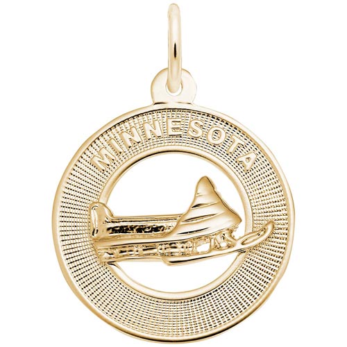 14K Gold Minnesota Snow Mobile Charm by Rembrandt Charms