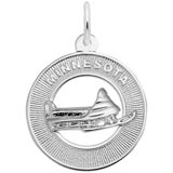 14K White Gold Minnesota Snow Mobile Charm by Rembrandt Charms