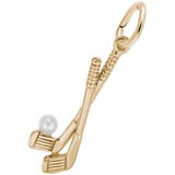 14K Gold Golf Clubs Charm with pearl by Rembrandt Charms