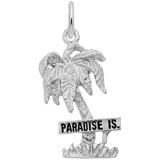14K White Gold Paradise Island Palm Tree Charm by Rembrandt Charms