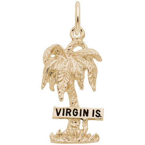 Gold Plated Virgin Islands Palm Tree Charm by Rembrandt Charms