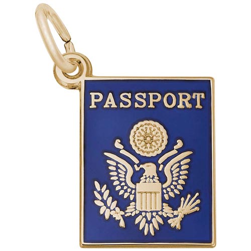 Gold Plated Passport Charm by Rembrandt Charms Gold Plated Passport Charm by Rembrandt Charms