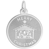 14K White Gold Merry Christmas Charm by Rembrandt Charms