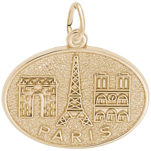 Gold Plated Paris France Monuments Charm by Rembrandt Charms Gold Plated Paris France Monuments Charm by Rembrandt Charms