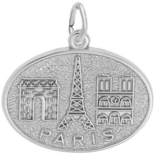 14K White Gold Paris France Monuments Charm by Rembrandt Charms 14K White Gold Paris France Monuments Charm by Rembrandt Charms