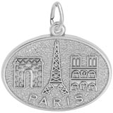 14K White Gold Paris France Monuments Charm by Rembrandt Charms