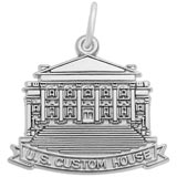 14K White Gold US Custom House Charm by Rembrandt Charms