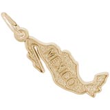 Gold Plated Mexico Map Charm by Rembrandt Charms