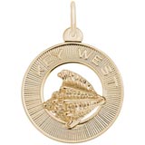 10K Gold Key West Conch Shell Ring Charm by Rembrandt Charms