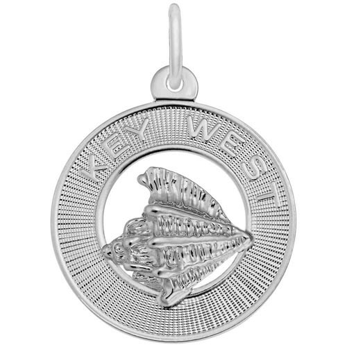 14K White Gold Key West Conch Shell Ring Charm by Rembrandt Charms 14K White Gold Key West Conch Shell Ring Charm by Rembrandt Charms