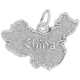 14K White Gold China Map Charm by Rembrandt Charms