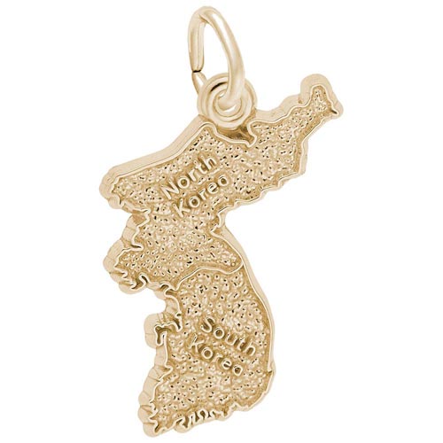 14k Gold Korea Map Charm by Rembrandt Charms