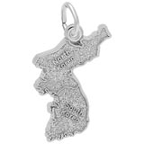 14K White Gold Korea Map Charm by Rembrandt Charms