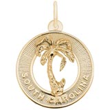 Gold Plated South Carolina Charm by Rembrandt Charms