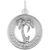 14K White Gold South Carolina Charm by Rembrandt Charms