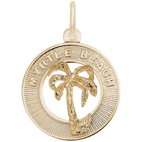 14K Gold Myrtle Beach Palm Tree Charm by Rembrandt Charms