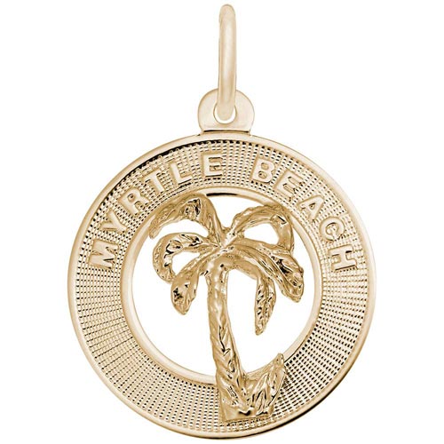 Gold Plated Myrtle Beach Palm Tree Charm by Rembrandt Charms Gold Plated Myrtle Beach Palm Tree Charm by Rembrandt Charms
