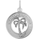 14K White Gold Myrtle Beach Palm Tree Charm by Rembrandt Charms