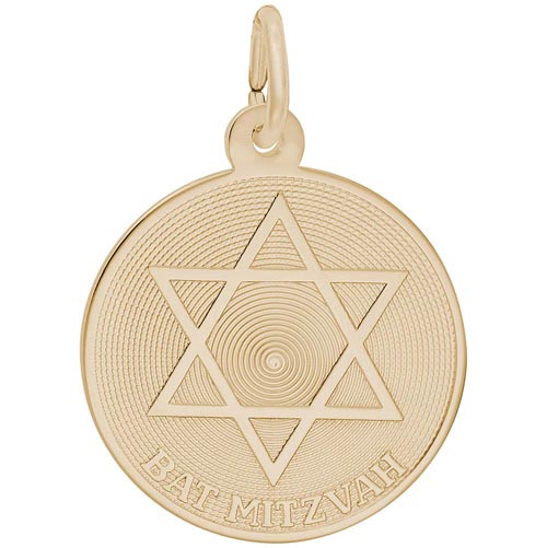 Gold Plated Bat Mitzvah Charm by Rembrandt Charms Gold Plated Bat Mitzvah Charm by Rembrandt Charms