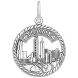 14K White Gold Atlanta Sky Line Charm by Rembrandt Charms