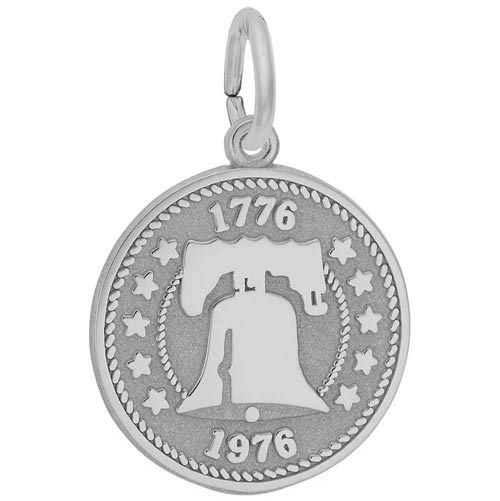 14K White Gold Liberty Bell Charm by Rembrandt Charms 14K White Gold Liberty Bell Charm by Rembrandt Charms
