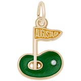 Gold Plated Augusta GA Golf Green Charm by Rembrandt Charms