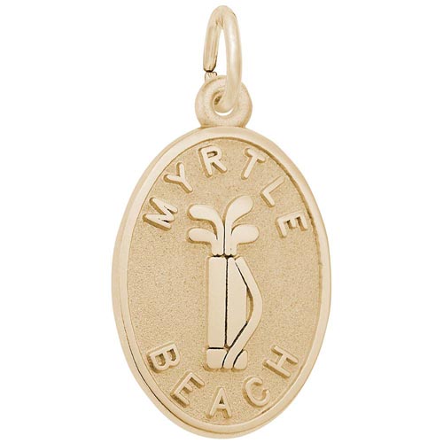 14K Gold Myrtle Beach Golf Bag Charm by Rembrandt Charms