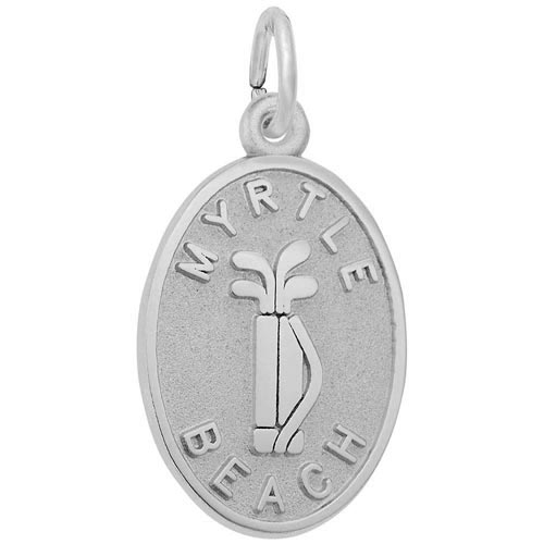 14K White Gold Myrtle Beach Golf Bag Charm by Rembrandt Charms