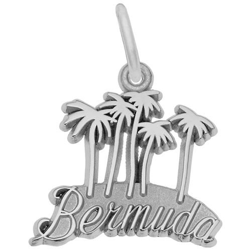 14K White Gold Bermuda Palm Trees Charm by Rembrandt Charms 14K White Gold Bermuda Palm Trees Charm by Rembrandt Charms
