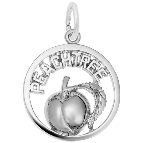 14K White Gold Georgia Peachtree Charm by Rembrandt Charms 14K White Gold Georgia Peachtree Charm by Rembrandt Charms