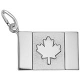 14K White Gold Canadian Flag Charm by Rembrandt Charms