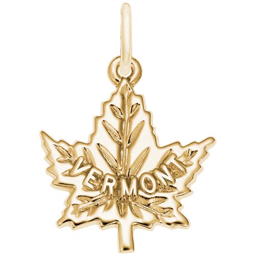 14K Gold Vermont Maple leaf Charm by Rembrandt Charms