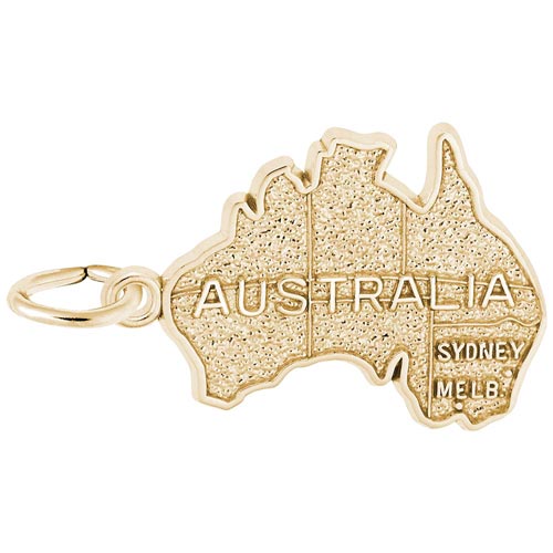 14k Gold Australia Map Charm by Rembrandt Charms