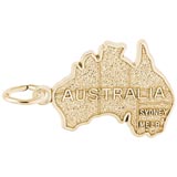 Gold Plated Australia Map Charm by Rembrandt Charms